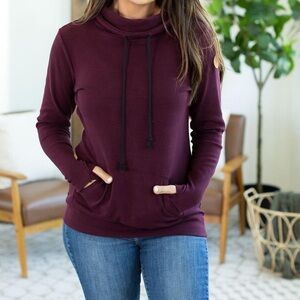 Michelle Mae Maroon Cowl Neck Sweater